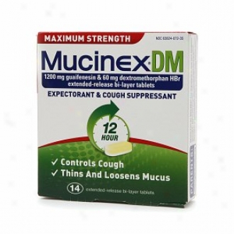 Mucinexdm Expectorant And Cough Suppressant 1290mg Extended-releass Bi-layer Tablets