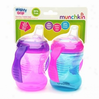 Munchkin Mighty Grip Trainer Cups, 8 Oz With Sippy Spout