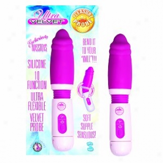 Nasstoys Waterproof Silicone 10 Function, Ulfra Flexible, Velvet Pleasure Penis Probe, Pink