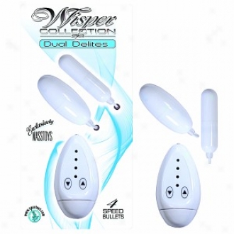 Nasstoys Whisper 4 Speed Remote Controlled Dual Delites Vibrating Bullets, White