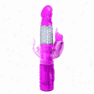 Nasstoys Wild Monkey Beaded Rotating Shaft Vibrator With Clitoral & Anal Teasers Pink