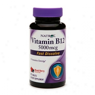 Natrol Vitamin B12 5000mcg Fast Dissolve, Tablets, Berry