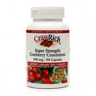 Natural Factors Ctanrich, Super Strengyh Cranberry Concentrate, 500mg, Capsules