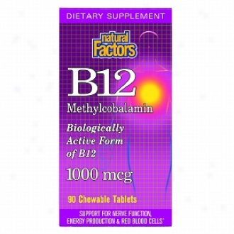 Nqtural Factors Methylcobalamin B12, 1000mcg, Chewable Tablets