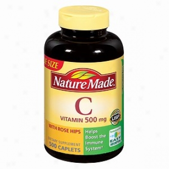 Nature Mdae Vitamin C With Rose Hips, 500mg, Tablets