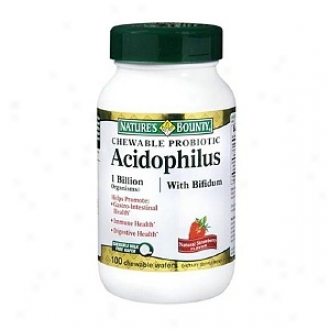 Nature's Premium Acidophilus With Bifidum, Chewable Probiotic, Natural Strawberry