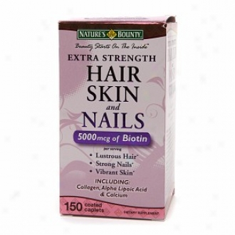 Nature's Bounty Extra Srength Hair Skin And Nails 5000 Mcg Of Biiotin, Caplets