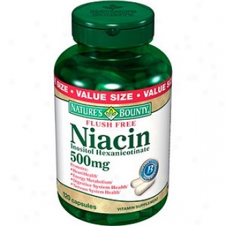 Nature's Bounty Flush Free Niacin Inositol Hexanicotinate 500 Mg Capeules