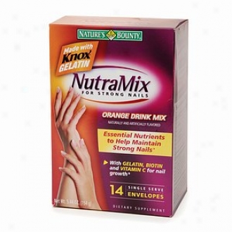 Nature's Bounty Knox Nutramix For Strong Nails Drink Mix With Gelatin, Orange