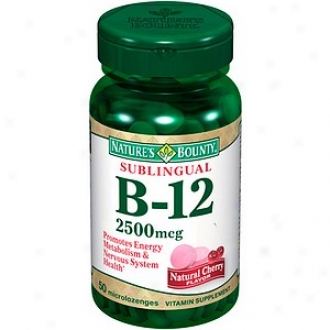 Nature's Bounty Natural B-12 Sublingual Vitamin 2500mcg, Tablets