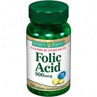 Nature's Bounty Natural Folic Acid 800 Mcg Dietary Supplement, Tablets