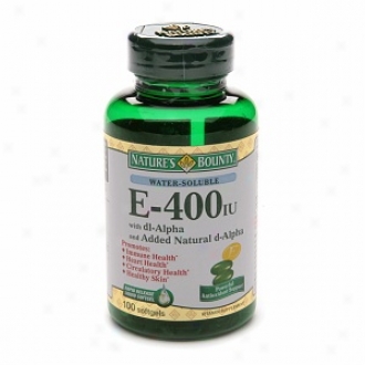 Nature's Bounty Water Soluble Vitamin E-400 Iu Dl-alpha, Softgels, And Fool D-alpha