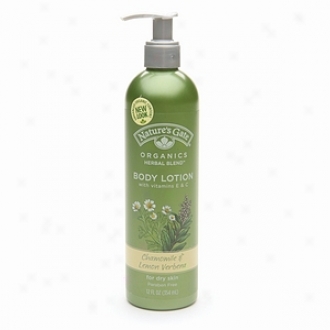 Nature's Gate Organics Organic Herbal Blends Body Lotion With Vitamins E, A D, Chamomile Lemon Verbana