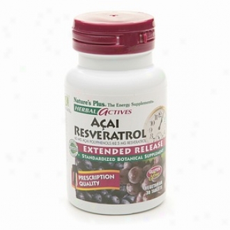 Nature's Plus Acai Resveratrol 60 Mg / 62.5 Mg Polyphrnols Extended Release