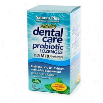 Nature's Plus Adult's Dental Care Probiotic Lozenges With M18 Probiotics, Peppermint