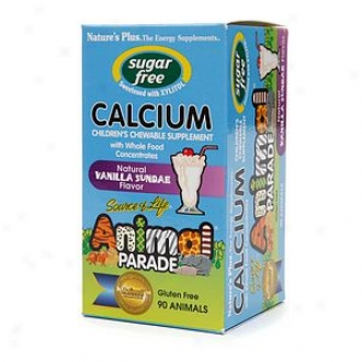 Nature's Plus Animal Parade Children's Chewable Calcium, Sugar Free, Vanilla Sundae