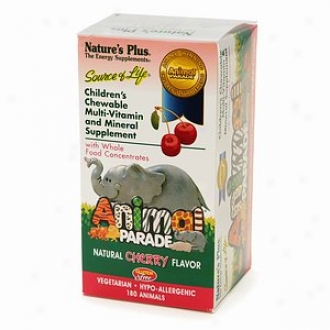 Nature's Plus Animal Paraade Children's Chewable Multi-vitamin, Cherry
