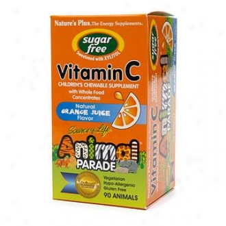 Nature's Plus Animal Parade Children's Chewable Vitamin C,-Sugar Free, Oange Juice