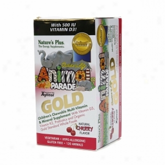 Nature's Plus Animal Parade Gold, Children's Chewable Multivitamin & Mineral Supplement, Cherry