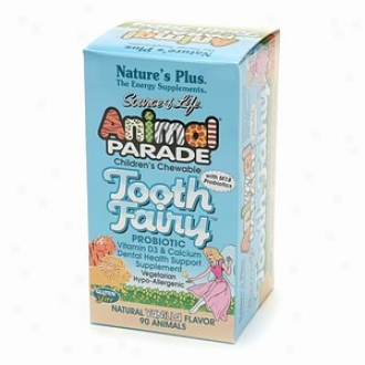 Nature's Plus Animal Parade Tooth Fairy Probiotif Children's Chewables, Natural Vanilla