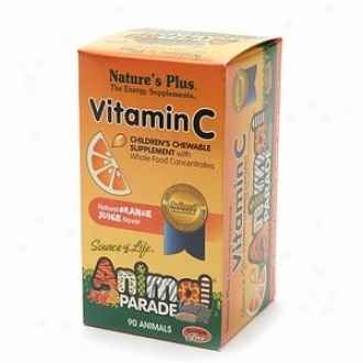 Nature's Plus Animal Parade Vitamin C, Children's Chewable, Natural Orange Juice Flavor
