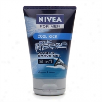 Nivea For Men Artic Freeze 2 In 1 Wash & Shave Gel, Cool Kick