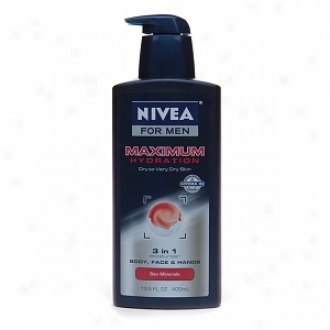 Nivea According to Men Maximum Hydration 3 In 1 Moisturizer Bpdy, Face & Hands