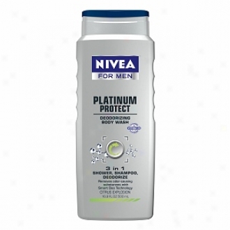 Nivea For Men Platinum Protect Deodorjzing 2 In 1 Hair + Body Wash, Citrus Explosion