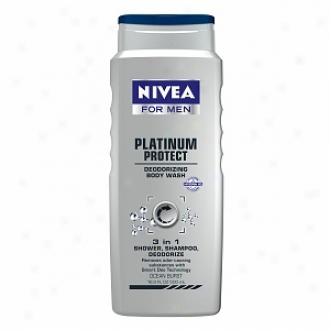 Nivea For Men Platinum Protect Deodorizing 2 In 1 Hair + Body Wash, Ocean Burst