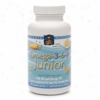 Noreic Naturals Omega 3-6-9 Junior, 500mg, Chewable Soft Gela, Lemon