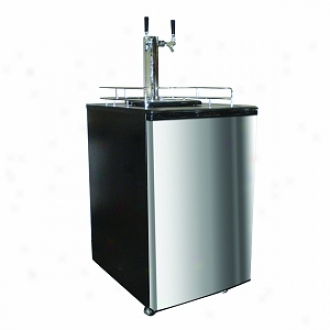 Nostalgia Electriccs Krs-6100ss Double Kegorator Doubled Tap Beer Keg Fridge, Staainless Steel