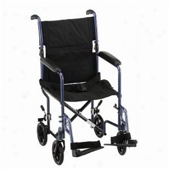 Nova Transport Chair 19in. With S/a Footrests, Blue