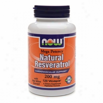 Now Foods Natural Resveratrol Cardiovascular Support 200 Mg, Veggie Caps