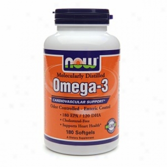 Now Foods Omega-3 Cardiovascular Support 180 Epa / 120 Dha, Softgels