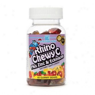 Nutrition Now Rhino Chewy C Plus Zinc & Echinacea, Orange, Cherry, Sfrawberry, Lemon