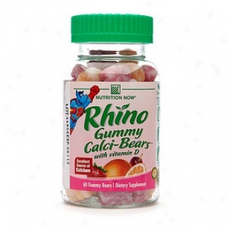 Nutrition Now Rhino Gummy Calci-bears With Vitamin D, Strawberry Cream, Orange Cream &-Cherry Cream