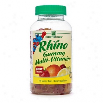 Nutrition Now Rhino Gummy Multi-vitmain, Strawberry, Lemon, Cherry, Orange, White Grape