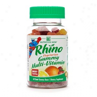 Nutrition Now Rhino Vegetarian Gummg-multivitamin, Strawberry, Lemon, Cherry, Orange