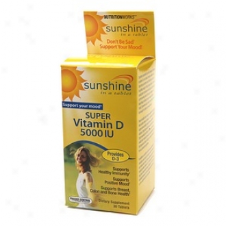 Nutritionworks Sunahine In A Tablet Super Vitamin D 5000 Iu, Tablets