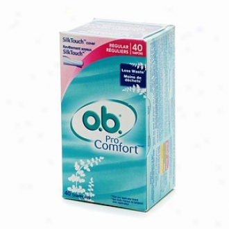 O.b. Pro Comfort Non-applicator Tampons, Value Pck, Regular, 40 Ea