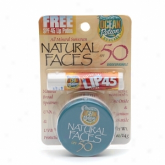 Ocean Potion Suncare Natural Face Potion Clear Zinc Spf 50 With Free Lip Potion
