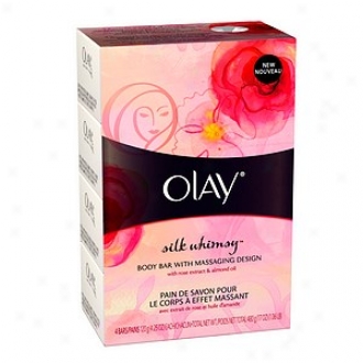 Olay Body Bar With Massaging Design, 4.25oz Bars, Silk Whimst