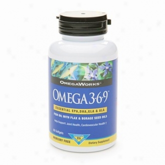 Omegaworks Omega 3 6 9 Fish Oil With Flax & Borage Seed Oils Softgels
