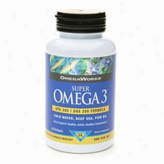 Omegaworks Super Omea 3 Epa 300 / Dh 200 Formula Fish Oil Softgels