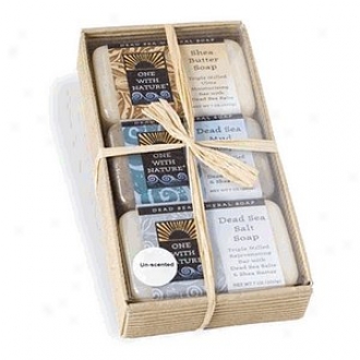 One With Nature Dead Sea Mineral Soap Gift Set, Mud, Salt, Shea