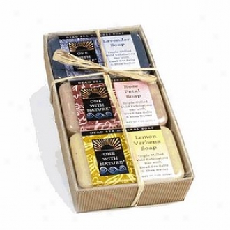 One Wit Nhature Dead Sea Mineral Soap Gift Set, Rose, Lavender, Lemon