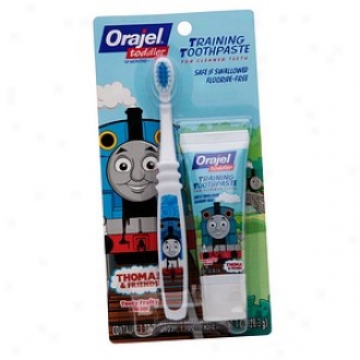 Orajel Toddler Thomas Toddler Training Toothpaste With Toothbrush, Tooty Fruity