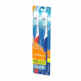 Oral-b Advantage Plus Deep Clean Toothbrush Twin Pack, 40 Soft/regular