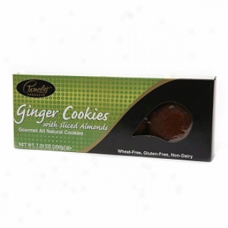 Pamela's Products Wheat-free & Gluten-free, Gourmet All Natural Cookies, Ginger Cookies With Sliced Almonds