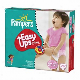 Pampers Easy Ups Girls Diapers, Jumbo Pack, 2t-3f (Sizing 4), 26 Ea